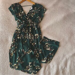DR2 Floral Jade Green Jumpsuit Size XL